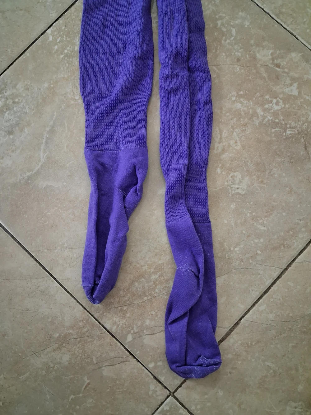 Los Angeles Apparel Deep Purple Ribbed Long Thigh Socks